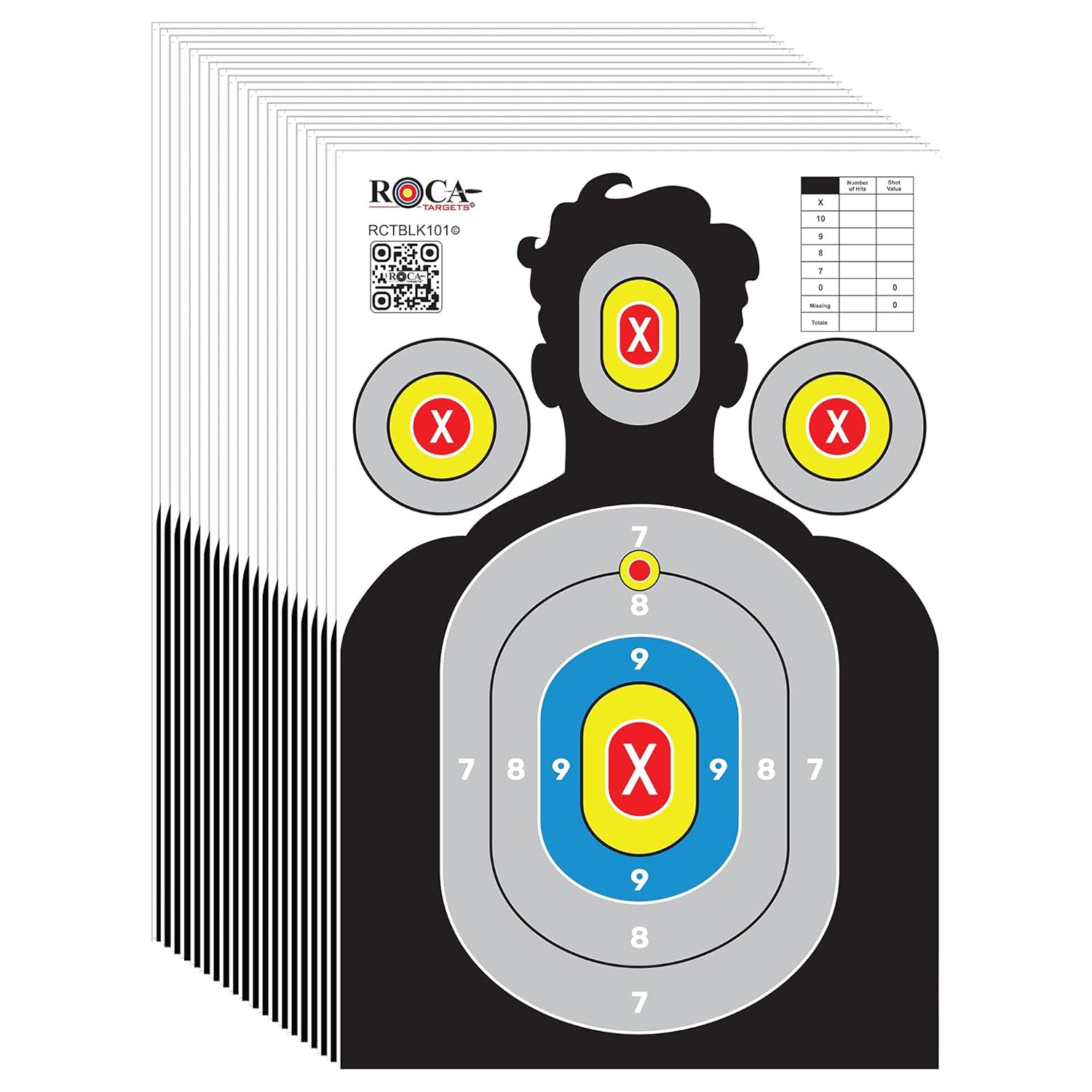 Silhouette Paper Shooting Targets 23x34" – Black High Contrast Gun Range Targets (20 Pack)
