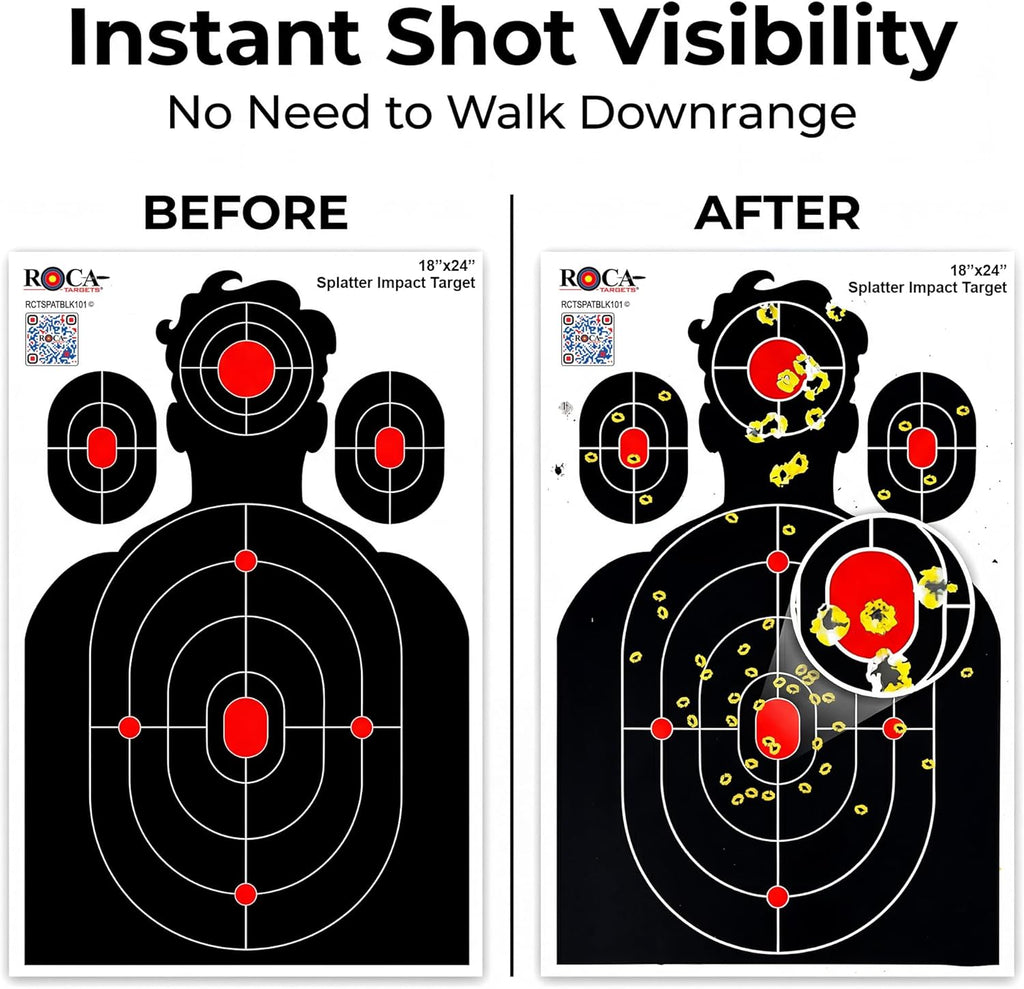 ROCA 18" x 24" Black Yellow Impact Burst Splatter Targets (10 Pack)