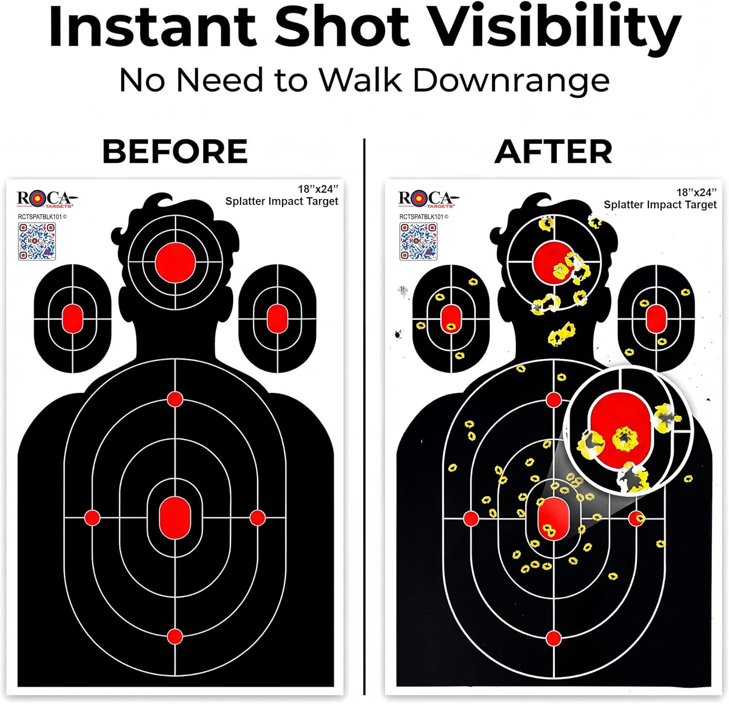 ROCA 18" x 24" Black Yellow Impact Burst Splatter Targets (10 Pack)