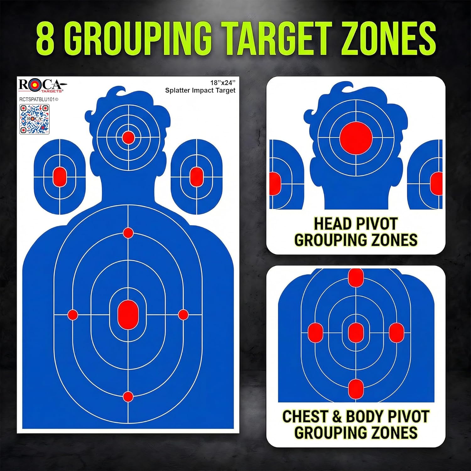 ROCA 18" x 24" Blue Yellow Impact Burst Splatter Targets