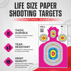 Silhouette Paper Shooting Targets 23x34" – Pink High Visibility Gun Range Targets (20 Pack)
