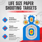 Silhouette Paper Shooting Targets 23x34" – Blue High Visibility Gun Range Targets (20 Pack)