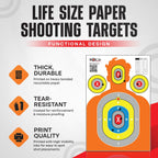 Silhouette Paper Shooting Targets 23x34" – Orange High Visibility Gun Range Targets (20 Pack)