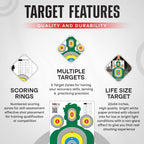 Silhouette Paper Shooting Targets 23x34" – Green High Visibility Gun Range Targets (20 Pack)
