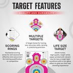Silhouette Paper Shooting Targets 23x34" – Pink High Visibility Gun Range Targets (20 Pack)
