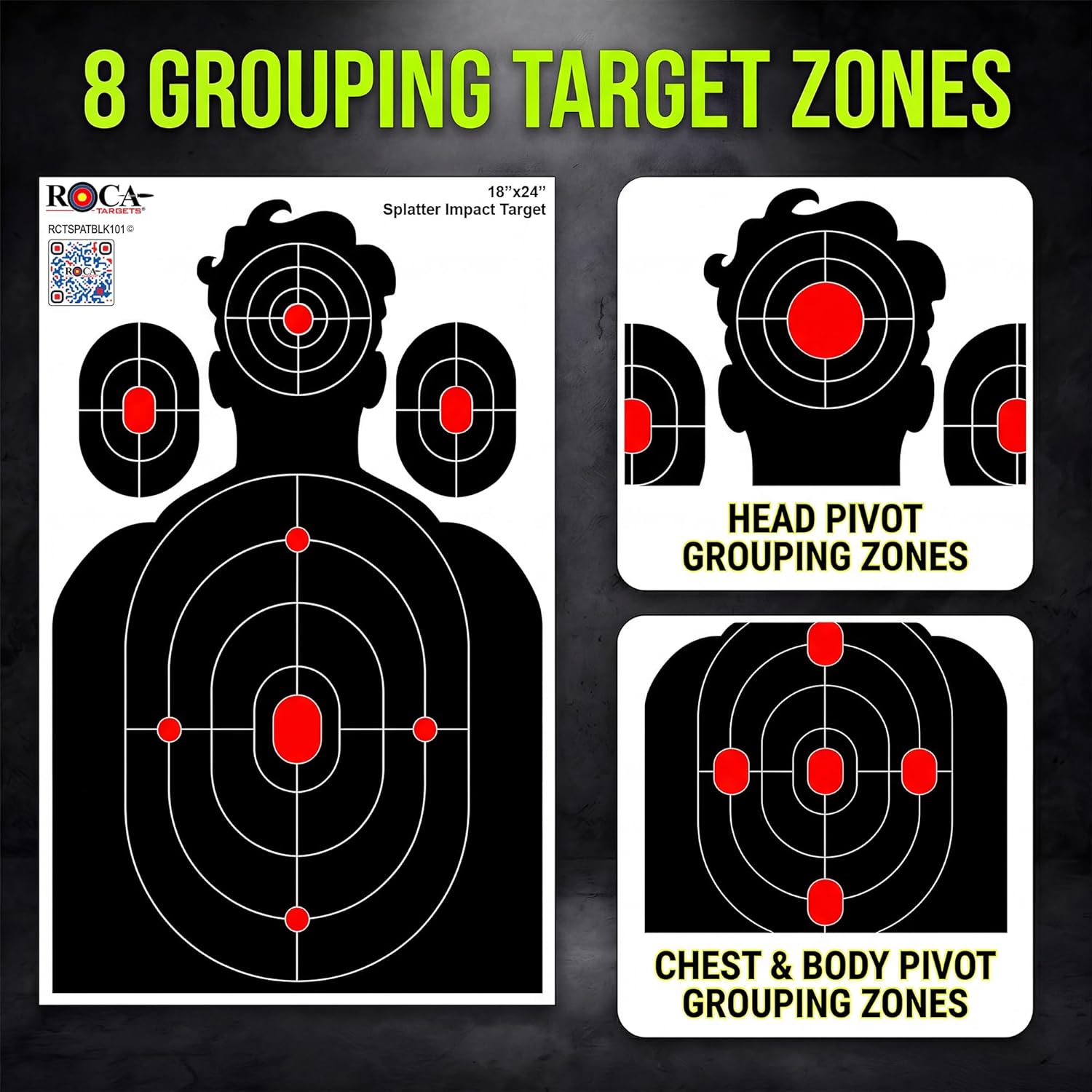 ROCA 18" x 24" Black Yellow Impact Burst Splatter Targets (10 Pack)