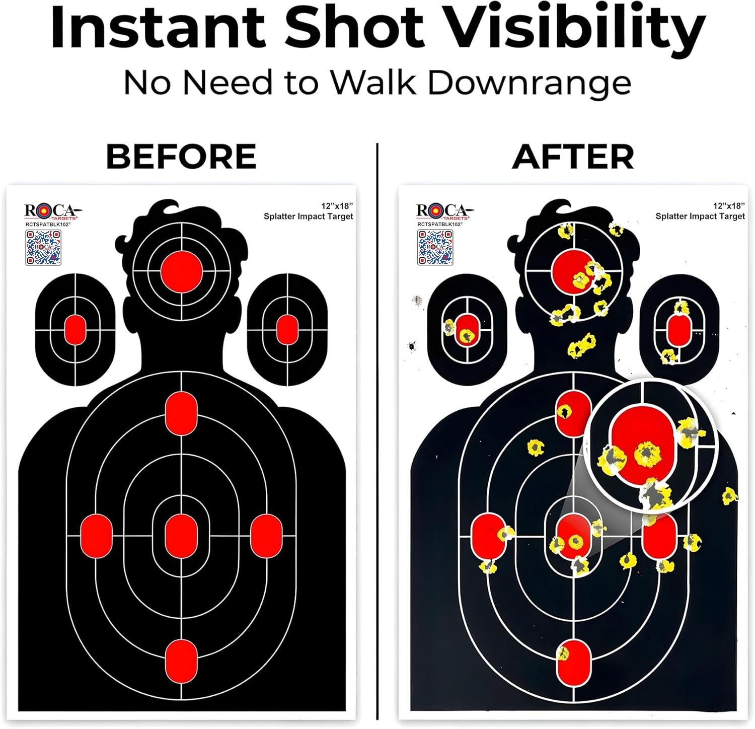 ROCA 12" x 18" Black Yellow Impact Burst Splatter Targets