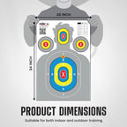 Silhouette Paper Shooting Targets 23x34" – Grey High Visibility Gun Range Targets (20 Pack)