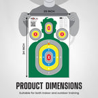 Silhouette Paper Shooting Targets 23x34" – Green High Visibility Gun Range Targets (20 Pack)