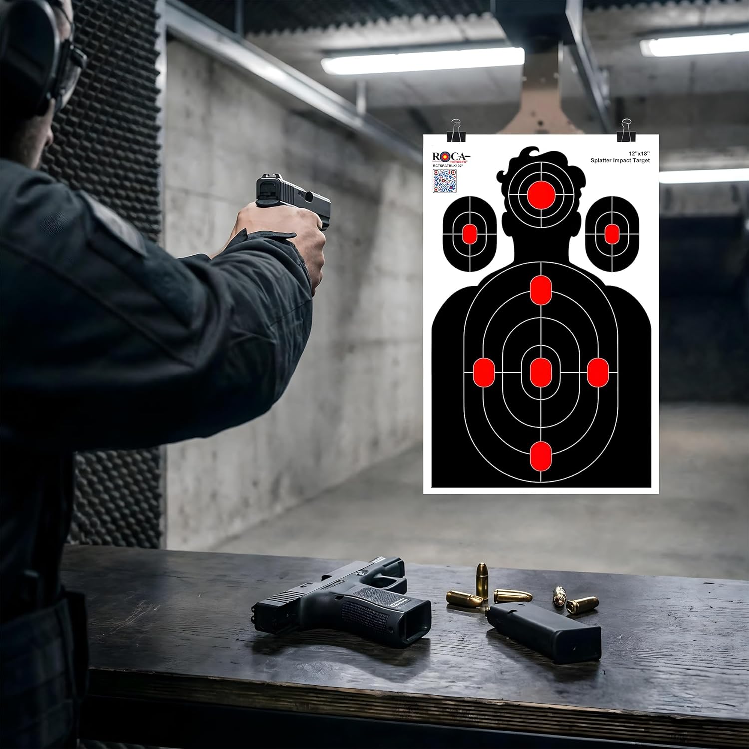 ROCA 12" x 18" Black Yellow Impact Burst Splatter Targets