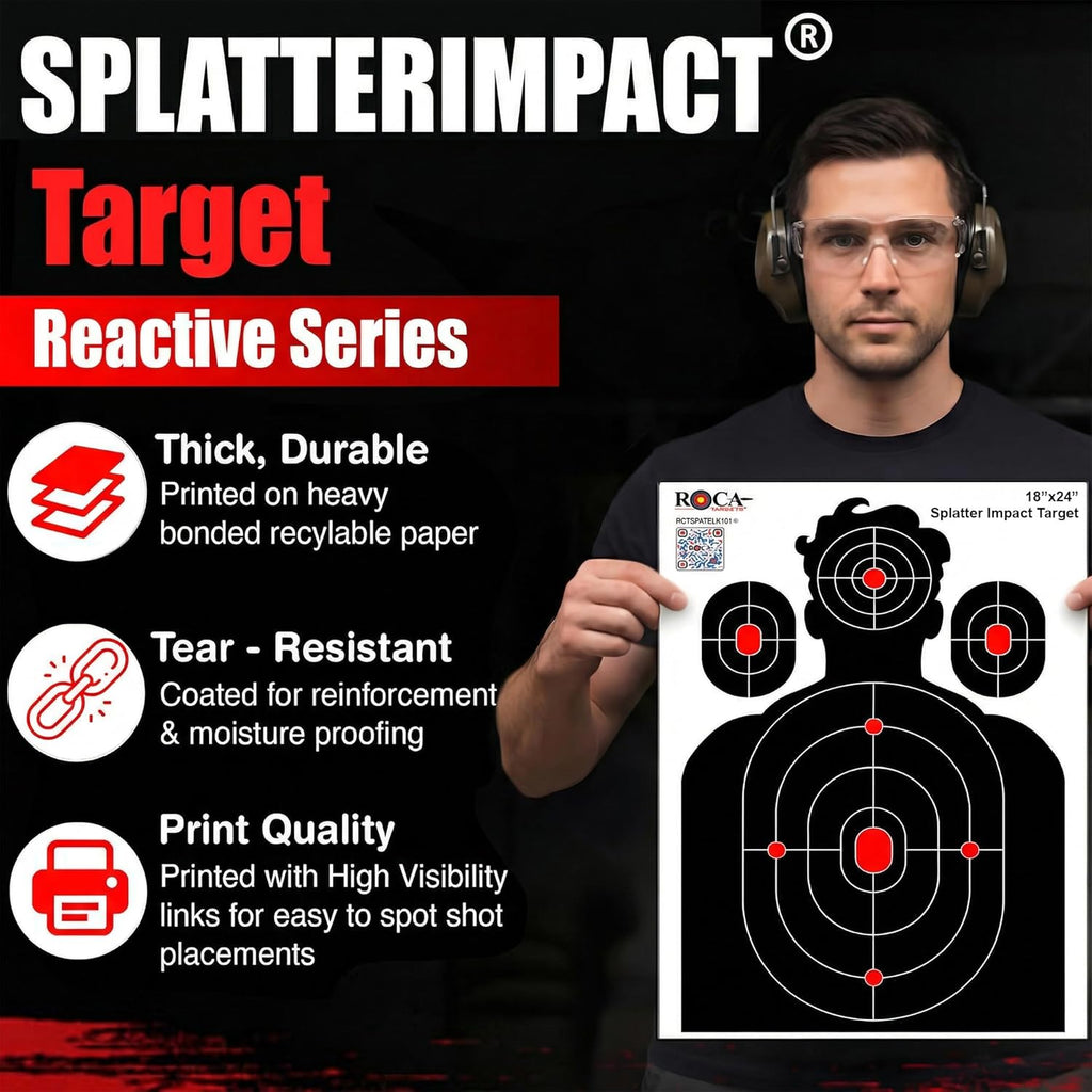 ROCA 18" x 24" Black Yellow Impact Burst Splatter Targets (10 Pack)