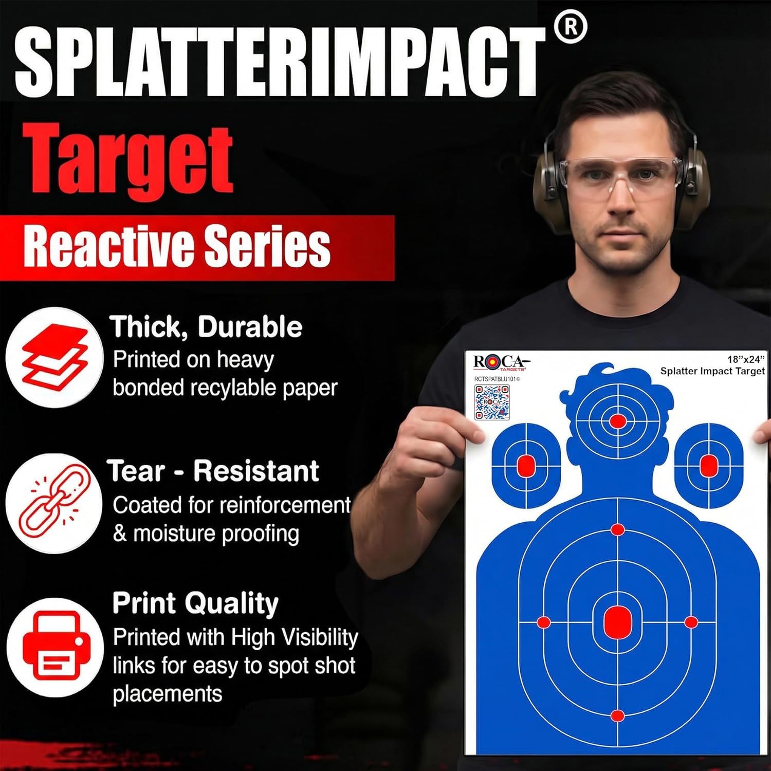 ROCA 18" x 24" Blue Yellow Impact Burst Splatter Targets