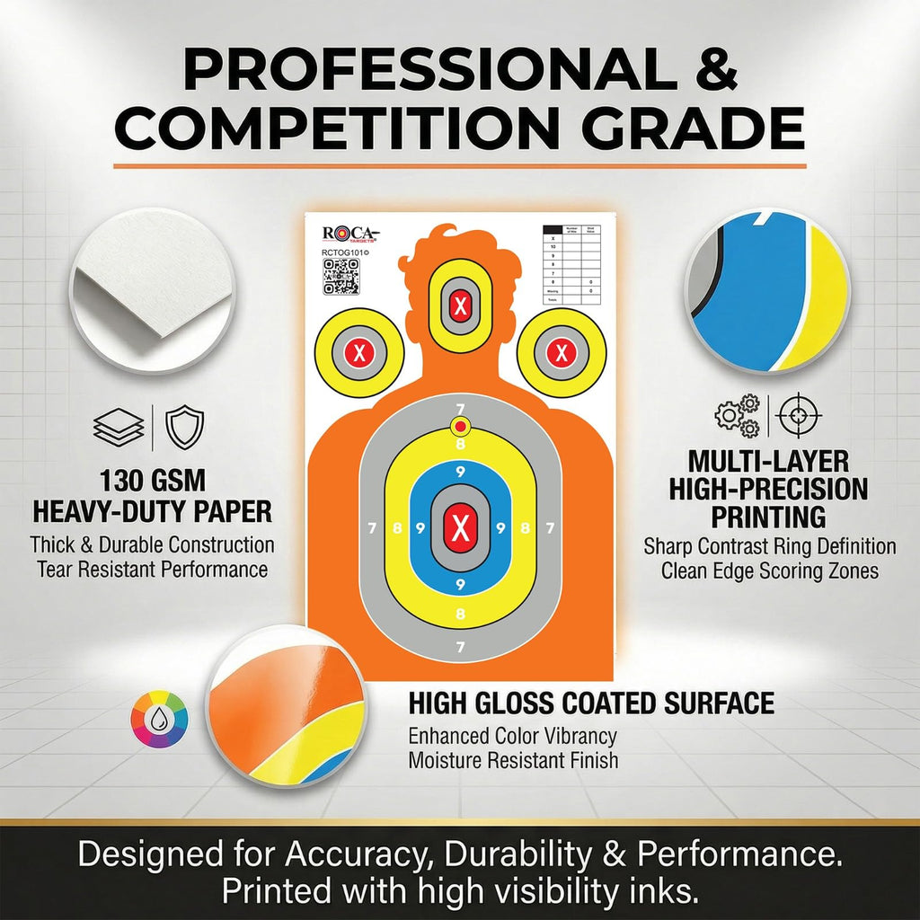 23” x 34” Silhouette Shooting Targets – 20 Pack High-Visibility Anti-Glare Paper Targets for Rifle, Pistol, BB & Pellet Guns