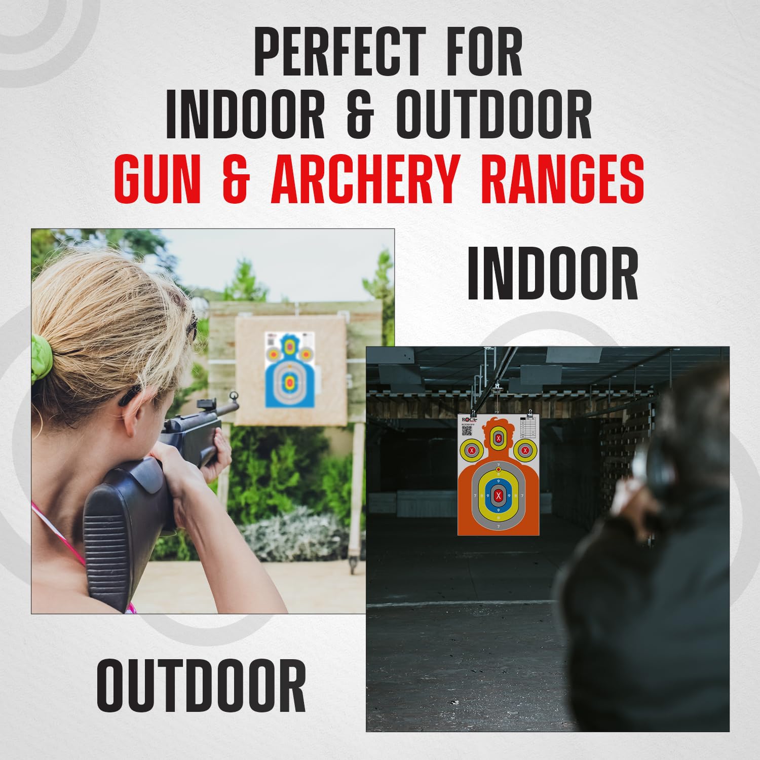 23” x 34” Silhouette Shooting Targets – 20 Pack High-Visibility Anti-Glare Paper Targets for Rifle, Pistol, BB & Pellet Guns