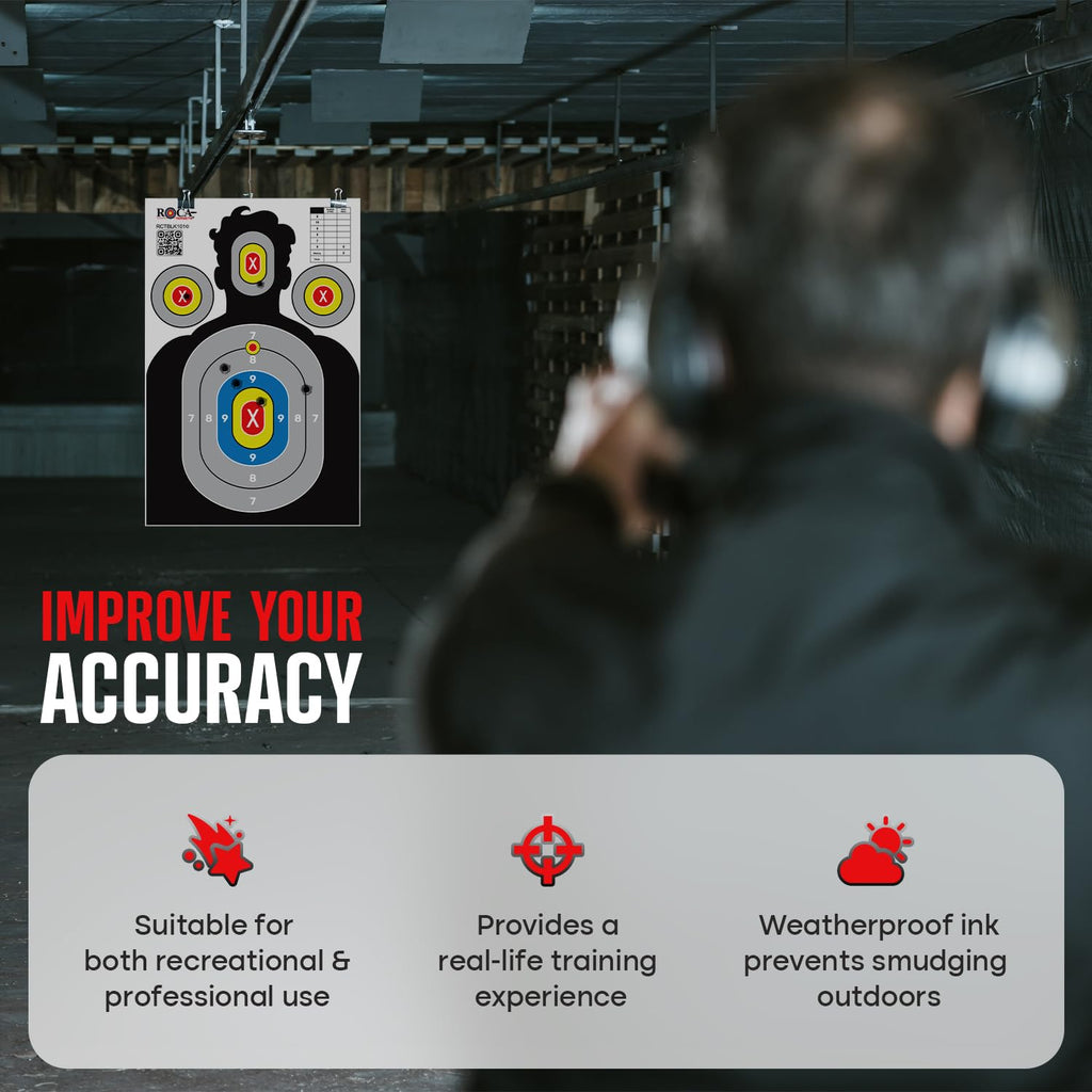 23” x 34” Silhouette Shooting Targets – 20 Pack High-Visibility Anti-Glare Paper Targets for Rifle, Pistol, BB & Pellet Guns