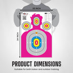 23” x 34” Silhouette Shooting Targets – 20 Pack High-Visibility Anti-Glare Paper Targets for Rifle, Pistol, BB & Pellet Guns