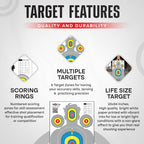 23” x 34” Silhouette Shooting Targets – 20 Pack High-Visibility Anti-Glare Paper Targets for Rifle, Pistol, BB & Pellet Guns