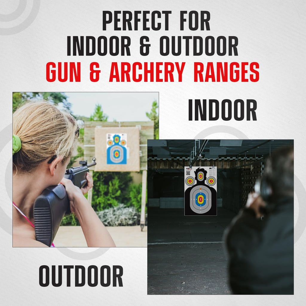 23” x 34” Silhouette Shooting Targets – 20 Pack High-Visibility Anti-Glare Paper Targets for Rifle, Pistol, BB & Pellet Guns