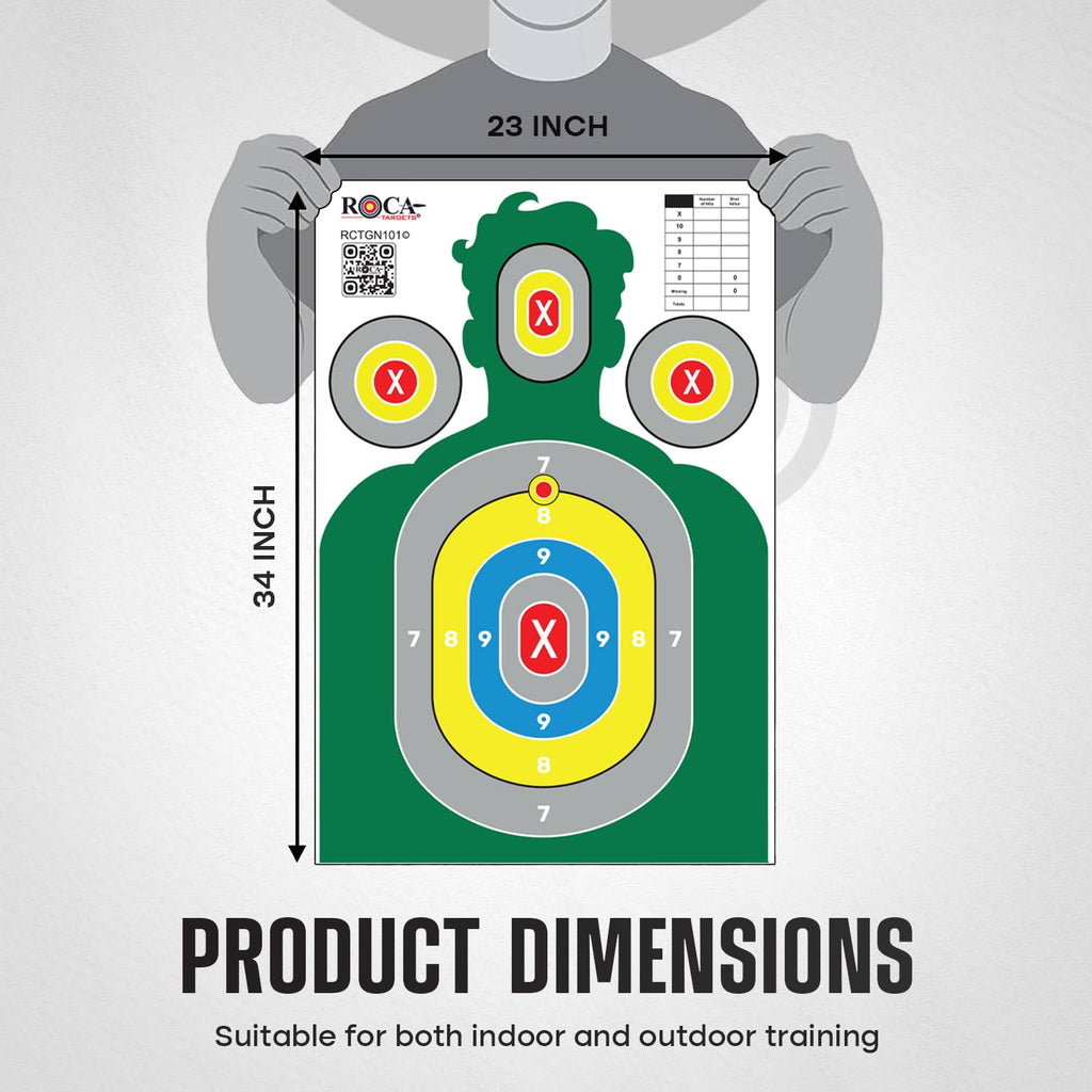 23” x 34” Silhouette Shooting Targets – 20 Pack High-Visibility Anti-Glare Paper Targets for Rifle, Pistol, BB & Pellet Guns
