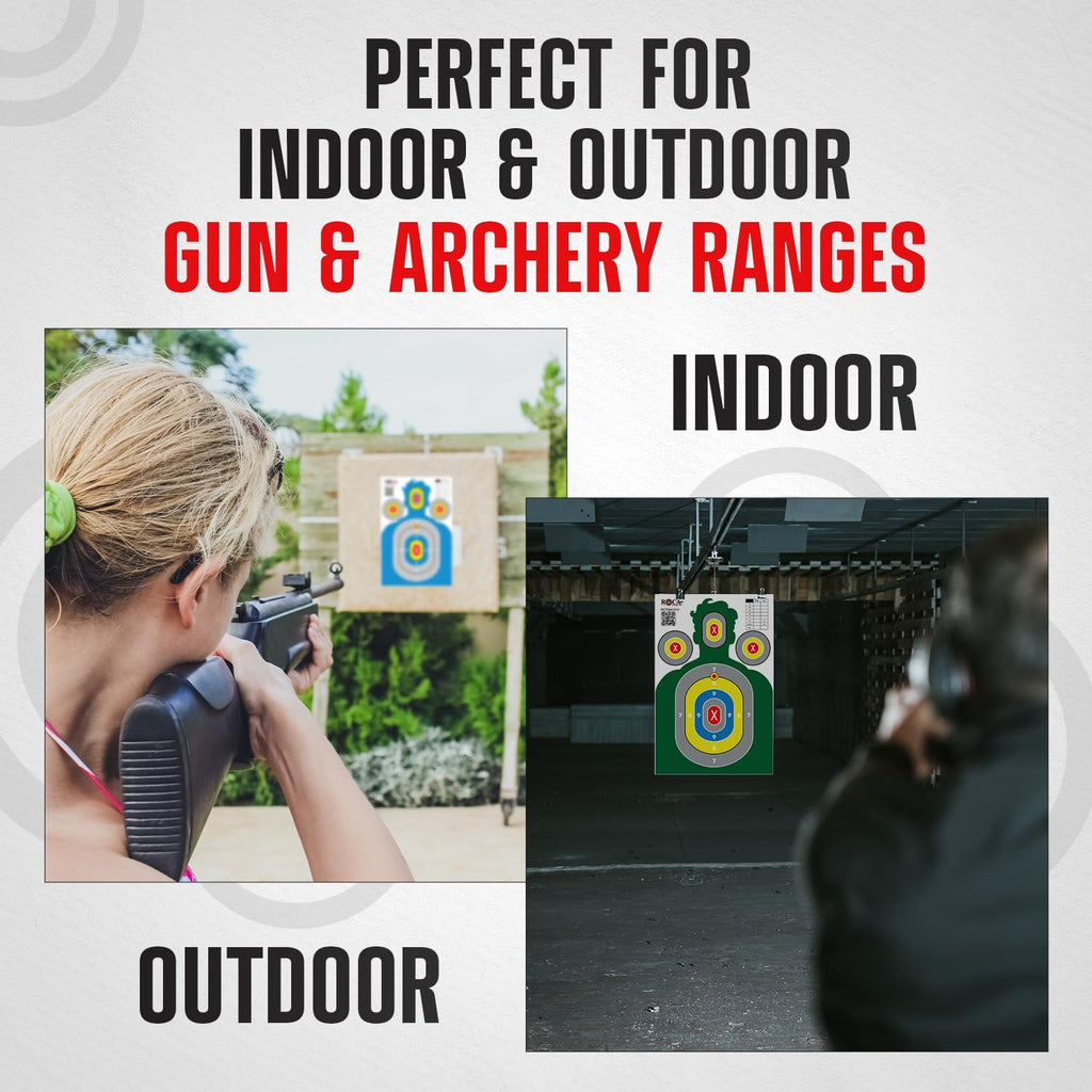 23” x 34” Silhouette Shooting Targets – 20 Pack High-Visibility Anti-Glare Paper Targets for Rifle, Pistol, BB & Pellet Guns