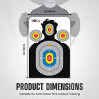 23” x 34” Silhouette Shooting Targets – 20 Pack High-Visibility Anti-Glare Paper Targets for Rifle, Pistol, BB & Pellet Guns
