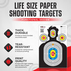 23” x 34” Silhouette Shooting Targets – 20 Pack High-Visibility Anti-Glare Paper Targets for Rifle, Pistol, BB & Pellet Guns