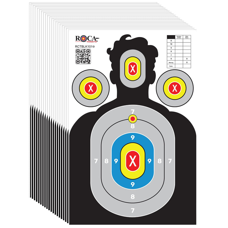 23” x 34” Silhouette Shooting Targets – 20 Pack High-Visibility Anti-Glare Paper Targets for Rifle, Pistol, BB & Pellet Guns