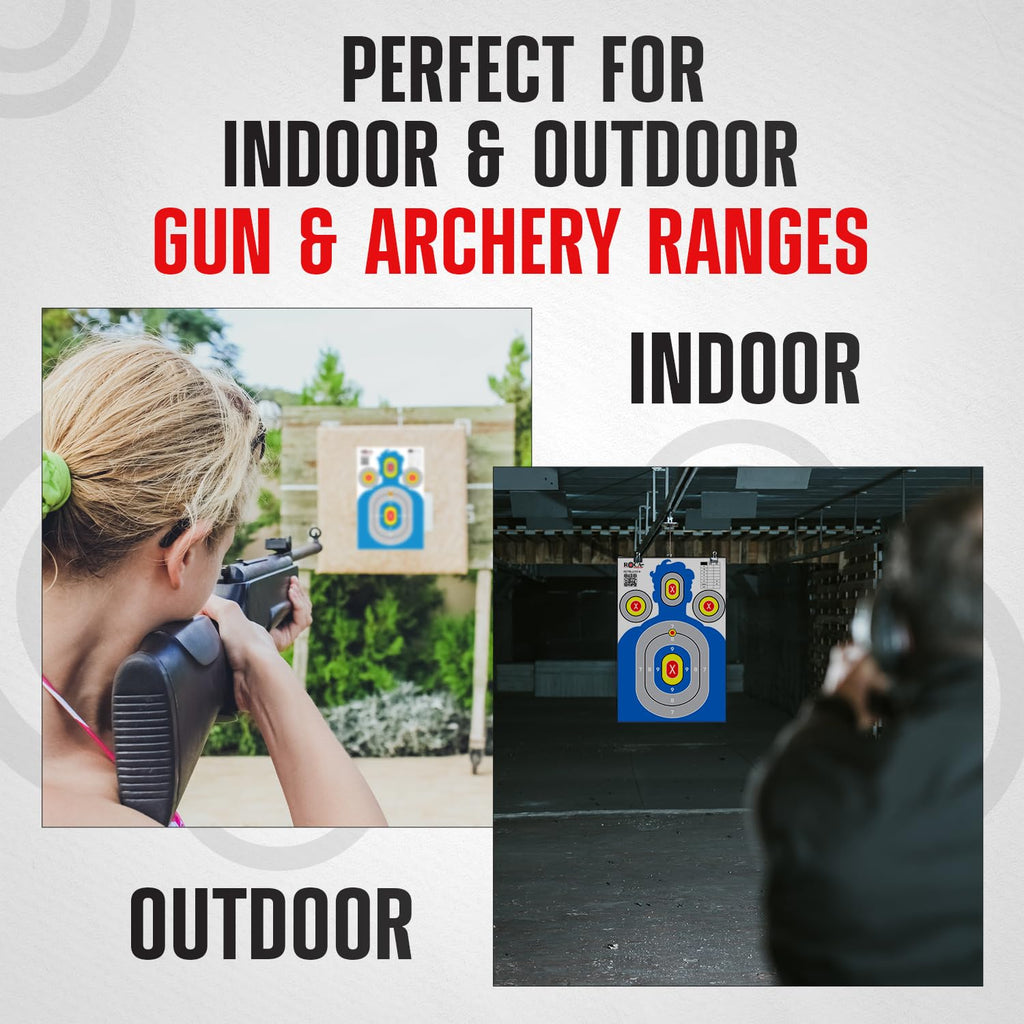 23” x 34” Silhouette Shooting Targets – 20 Pack High-Visibility Anti-Glare Paper Targets for Rifle, Pistol, BB & Pellet Guns