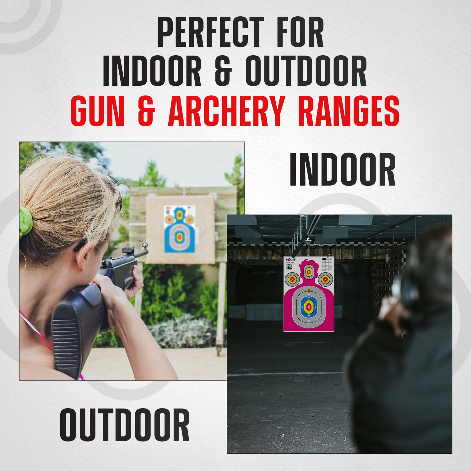 23” x 34” Silhouette Shooting Targets – 20 Pack High-Visibility Anti-Glare Paper Targets for Rifle, Pistol, BB & Pellet Guns