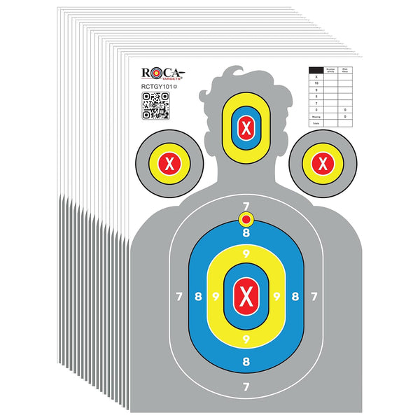 Silhouette Paper Shooting Targets 23x34" – Grey High Visibility Gun Range Targets (20 Pack)
