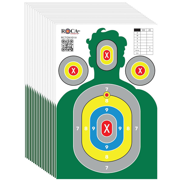 Silhouette Paper Shooting Targets 23x34" – Green High Visibility Gun Range Targets (20 Pack)